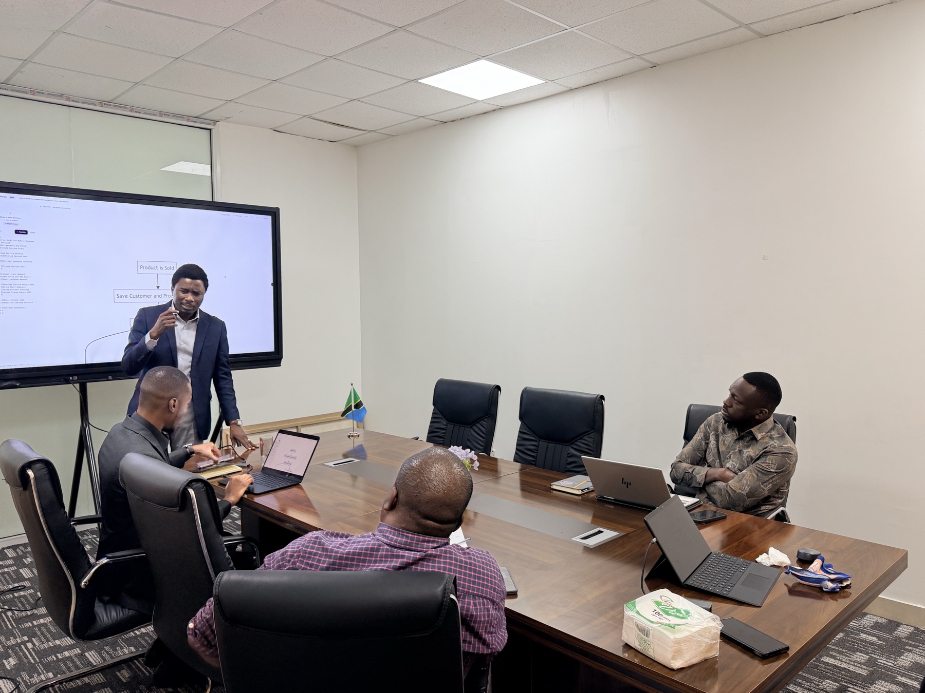 Consultant explaining a process during a working session